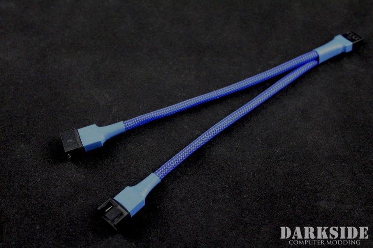 Darkside 4-Pin Dual Fan Power Y-Cable Splitter - Dark Blue UV (DS-0475)