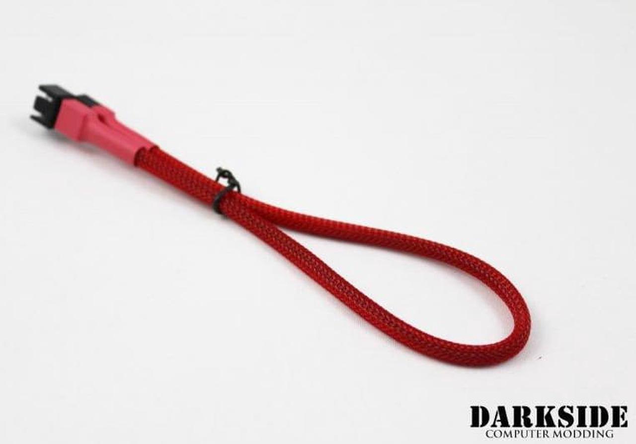 Darkside 3-Pin 30cm (12") M/F Fan Sleeved Cable - Red UV (DS-0242)