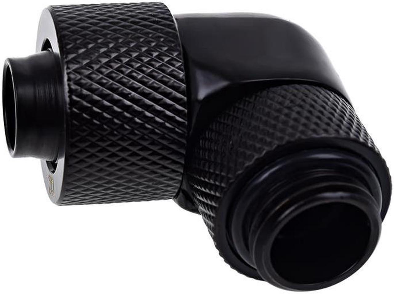 Alphacool Eiszapfen 3/8" ID x 1/2" OD G1/4 90Â° Rotatable Compression Fitting - Black (17230)