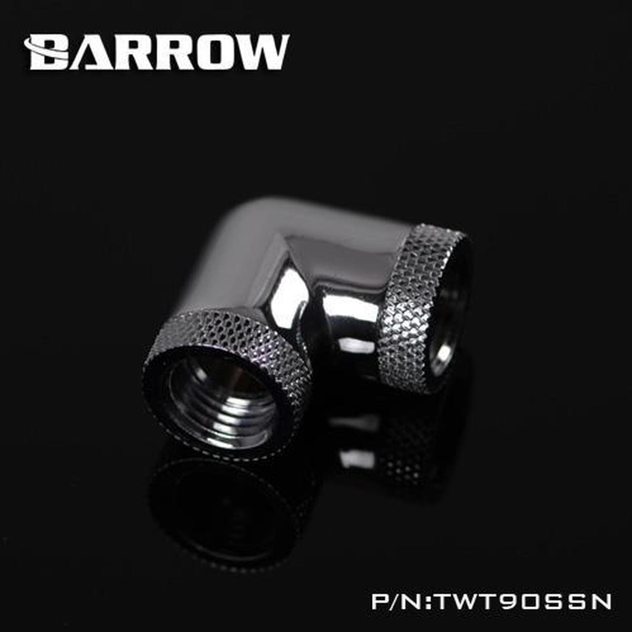 Barrow G1/4" 90 Degree Female to Female Dual Rotary Angled Adaptor Fitting - Silver (TWT90SSN-Silver)