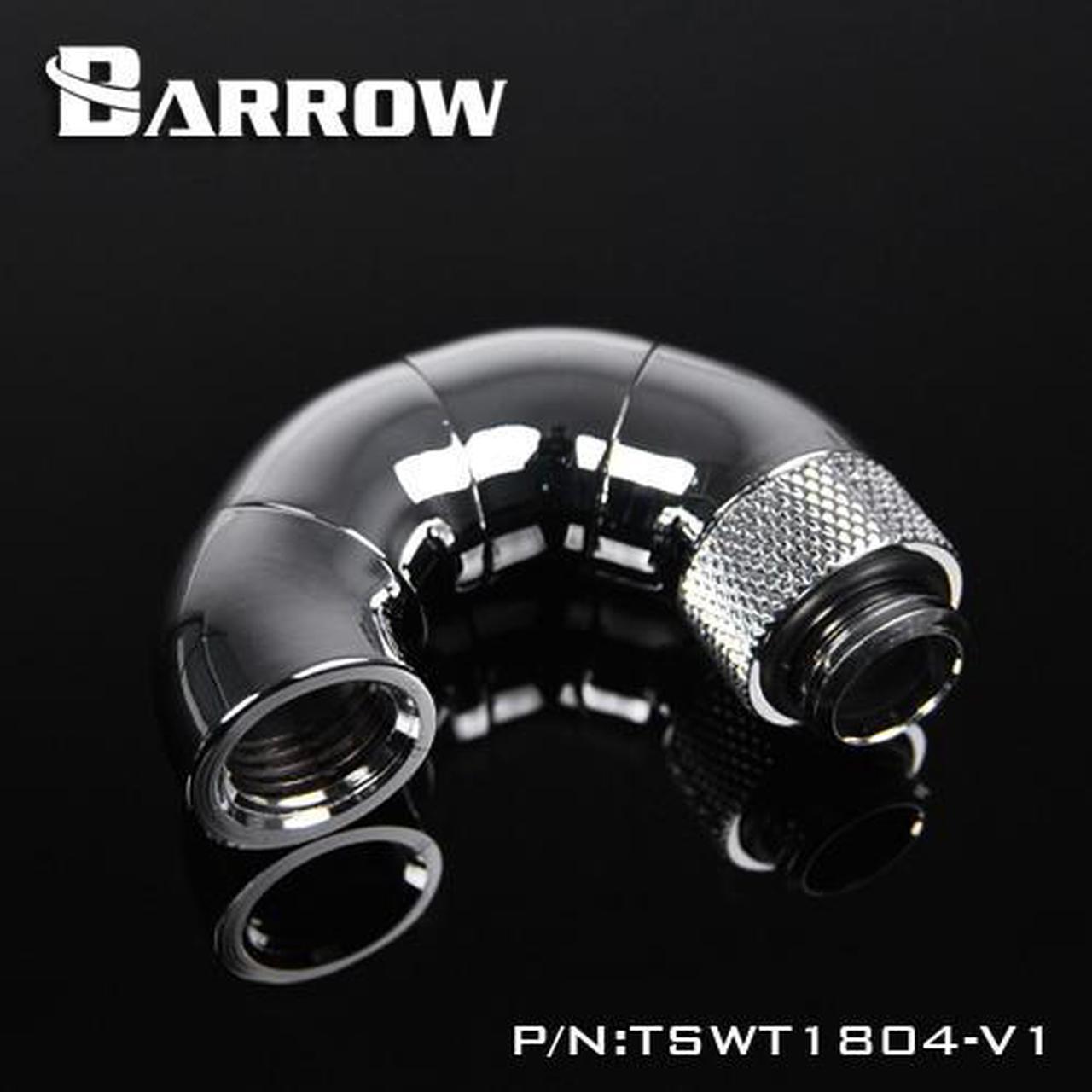 Barrow G1/4" 180 Degree Male to Female Quad Rotary Snake Adaptor - Silver (TSWT1804-V1-Silver)