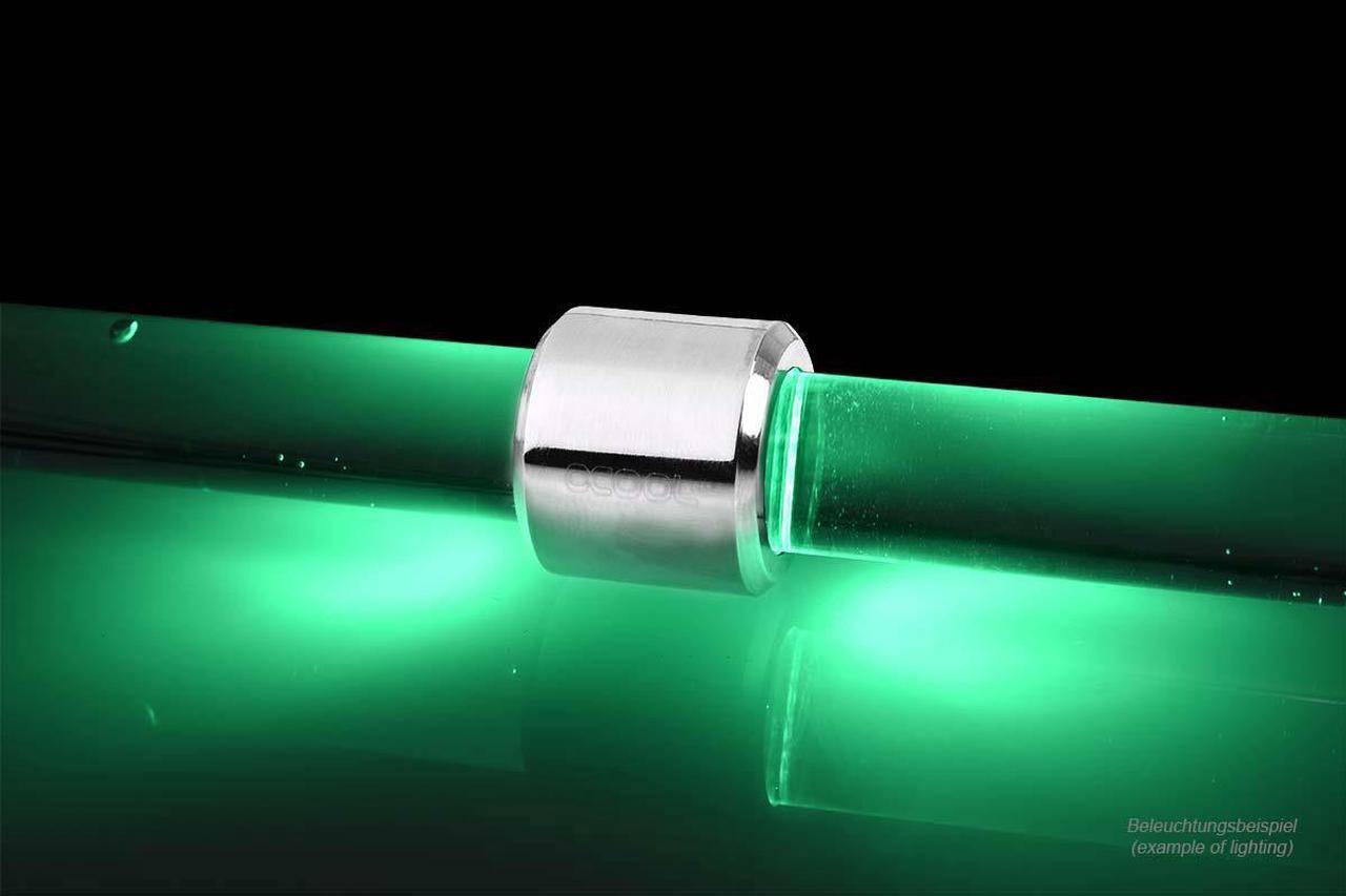 Alphacool Aurora HardTube LED Ring 13mm Chrome - Green (15327)