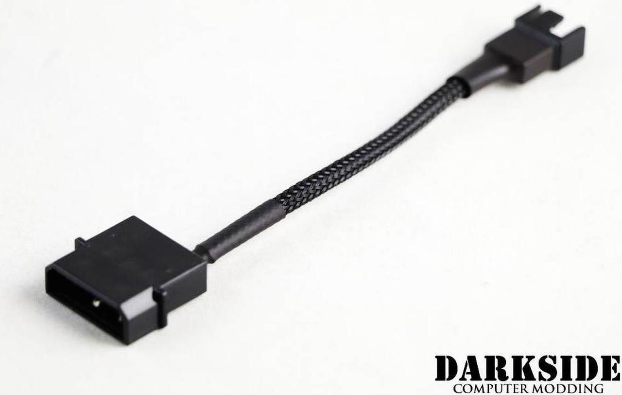 Darkside 4-Pin Fan to 4-Pin Molex Adapter Cable – Sleeved Jet Black