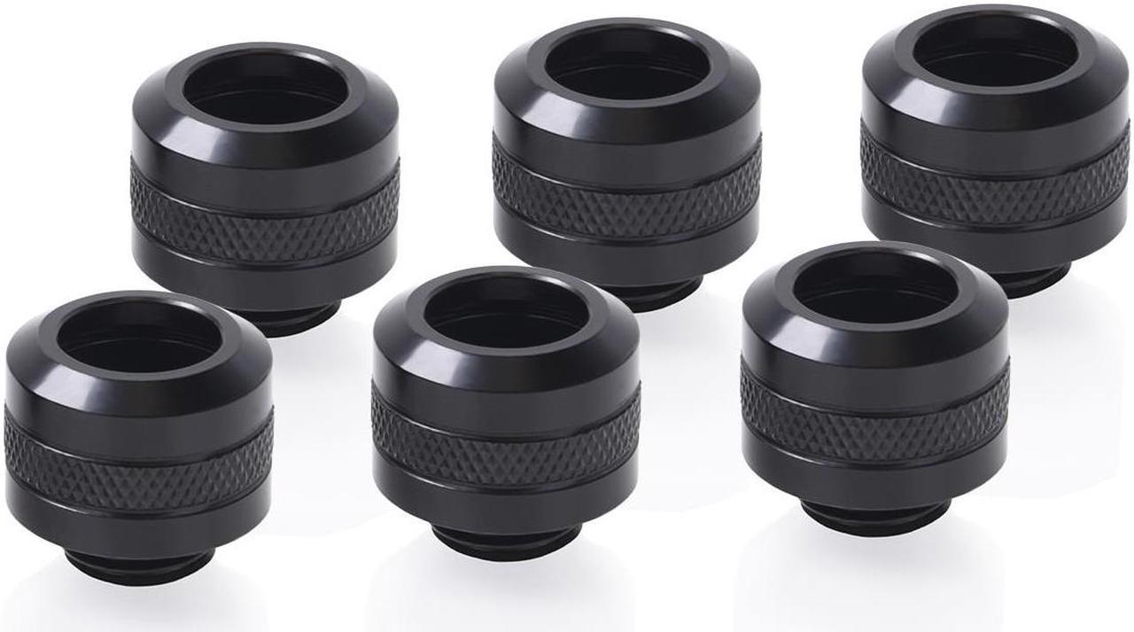 Alphacool Eiszapfen PRO 13mm HardTube Fitting G1/4 - Six Pack - Deep Black (17475)