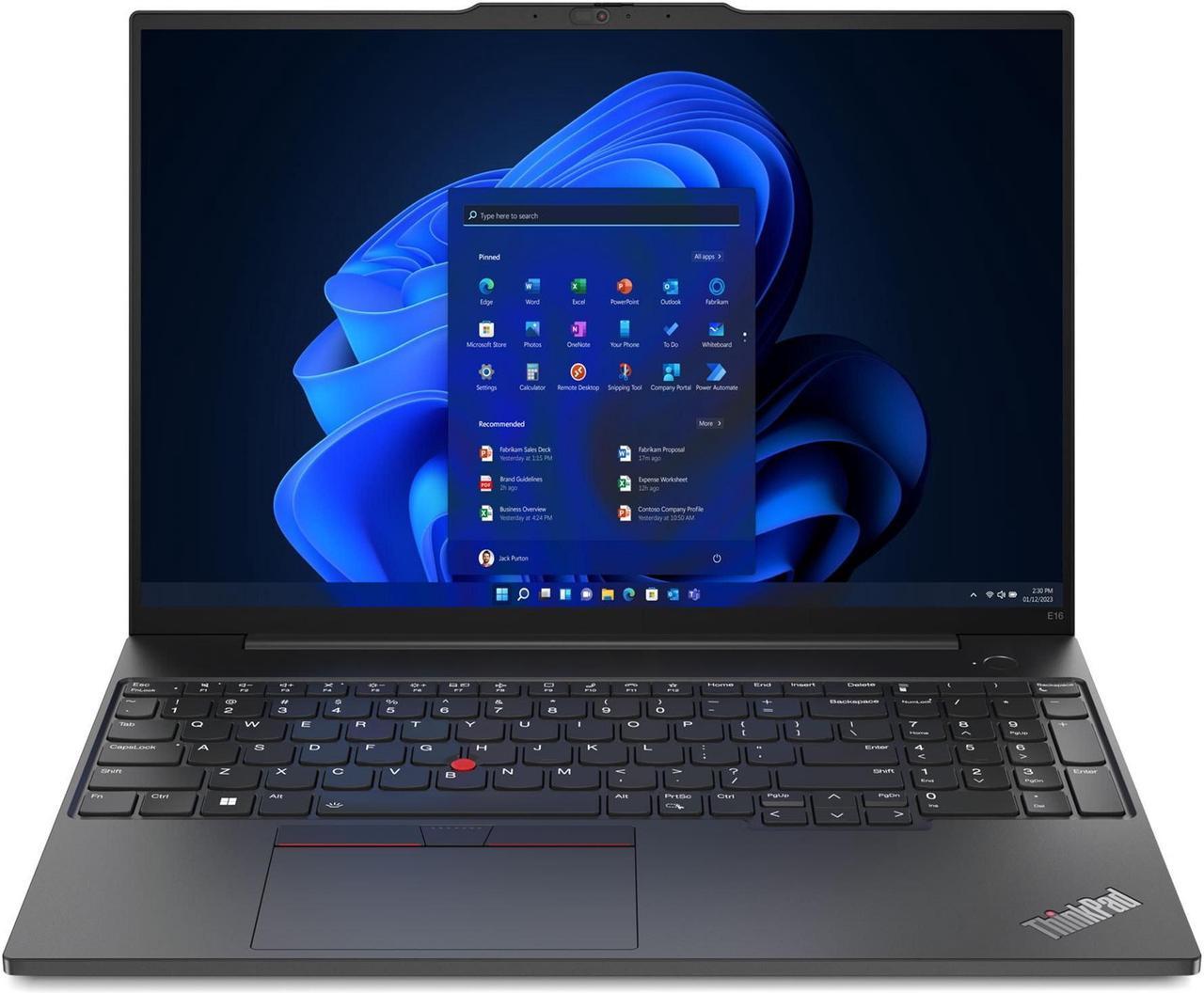 Lenovo ThinkPad E16 Gen 1 Intel Laptop, 16" IPS  60Hz, i7-1355U,  Iris Xe, 24GB, 1TB SSD, Win 11 Pro, One YR Onsite Warranty