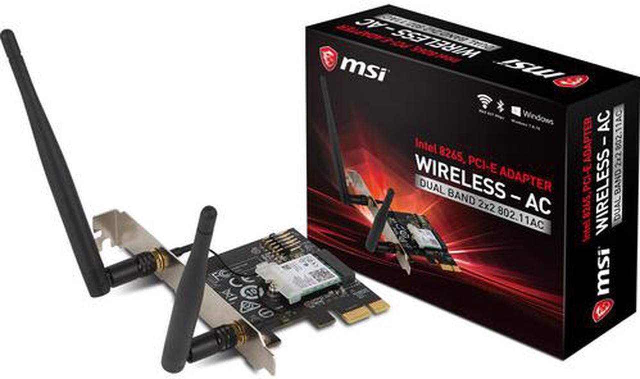 Main image of MSI WIRELESS AC ADAPTER INTEL 8265 PCIE DUAL BAND 2X2 802.11 AC 2.4/5 GHZ