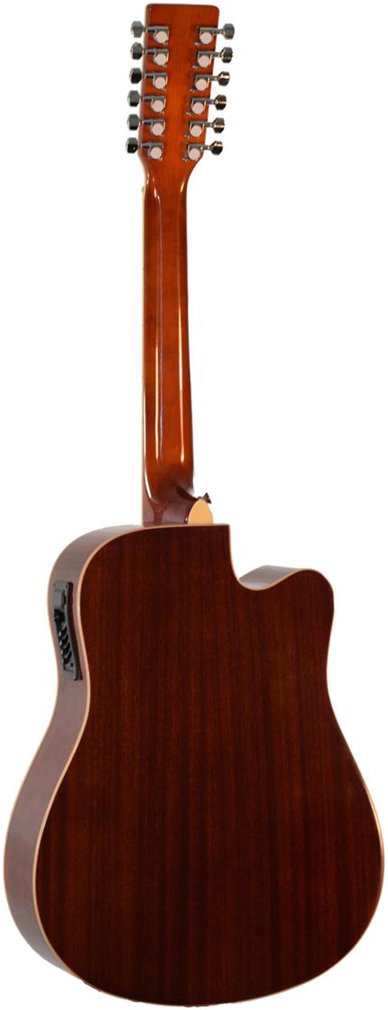 Alt view image 2 of 2 - Left Handed Premium Acoustic Electric 12 String Cutaway dreadnought body Guitar with Gig Bag.