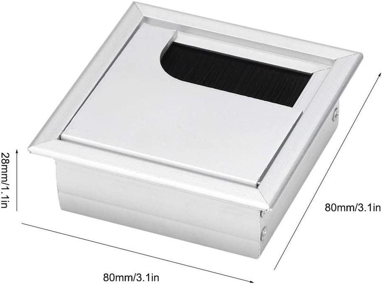 Alt view image 4 of 7 - Garosa Aluminium Cable Hole Cover Desk Computer Wire Cable Tidy Outlet Square Cable Outlet Insert Hair Brush with 4mm Thick for Management of Office & Computer Desk Wires (Small)