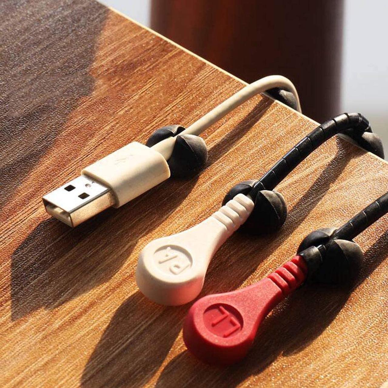 Alt view image 2 of 7 - Cable Clips Organizer Holder Desk(3 Black+3 White),Wire Clips Desktop,Cable Holder Desktop,Wire Holder for Table,Car,Computer,Charging Cable,USB Cable,Mouse,Headphone,Office,Cubicle,ect.(6 Pack)