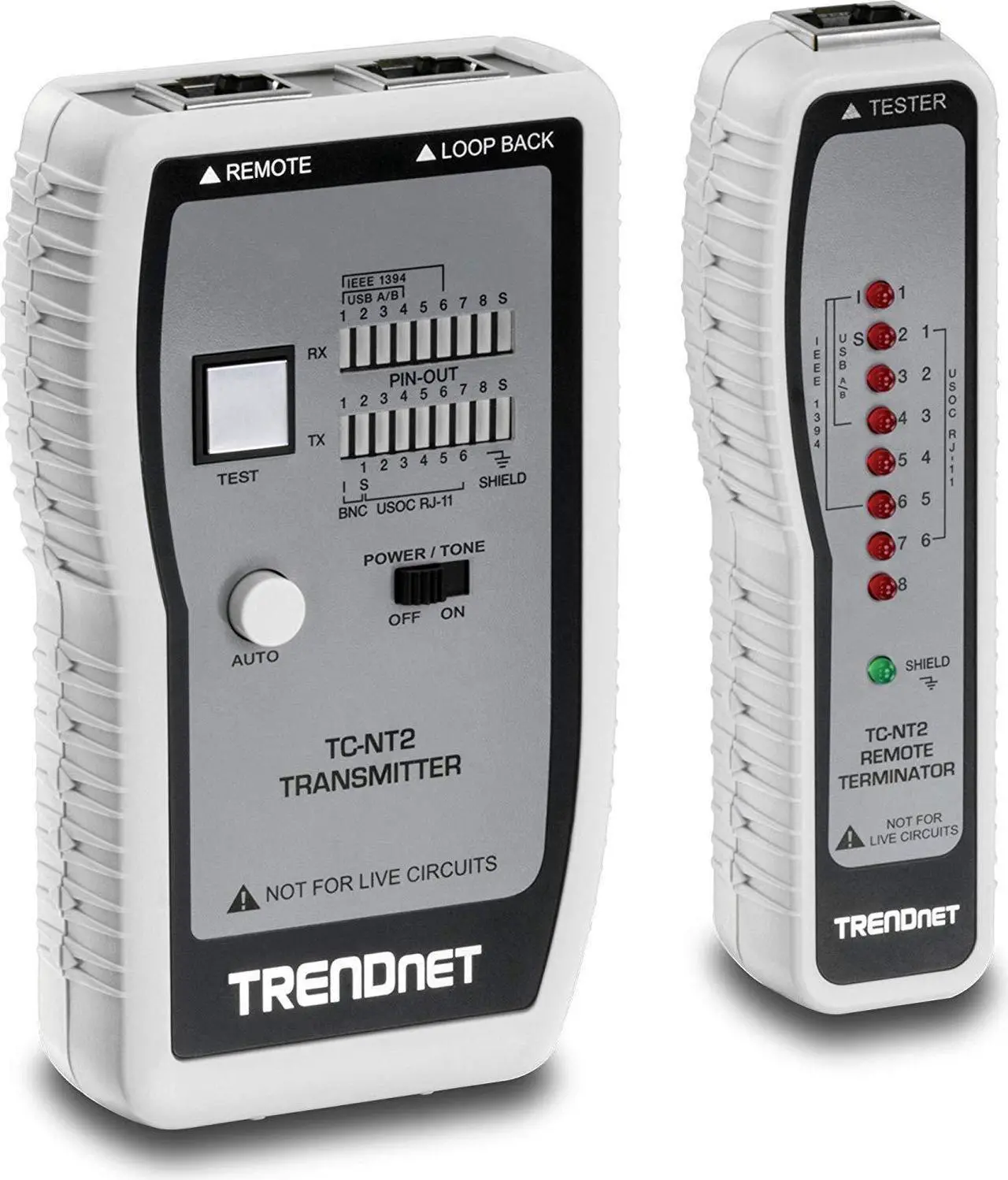 Main image of TRENDnet Network Cable Tester, Tests Ethernet/USB & BNC Cables, Accurately Test Pin Configurations up to 300M (984 ft), TC-NT2