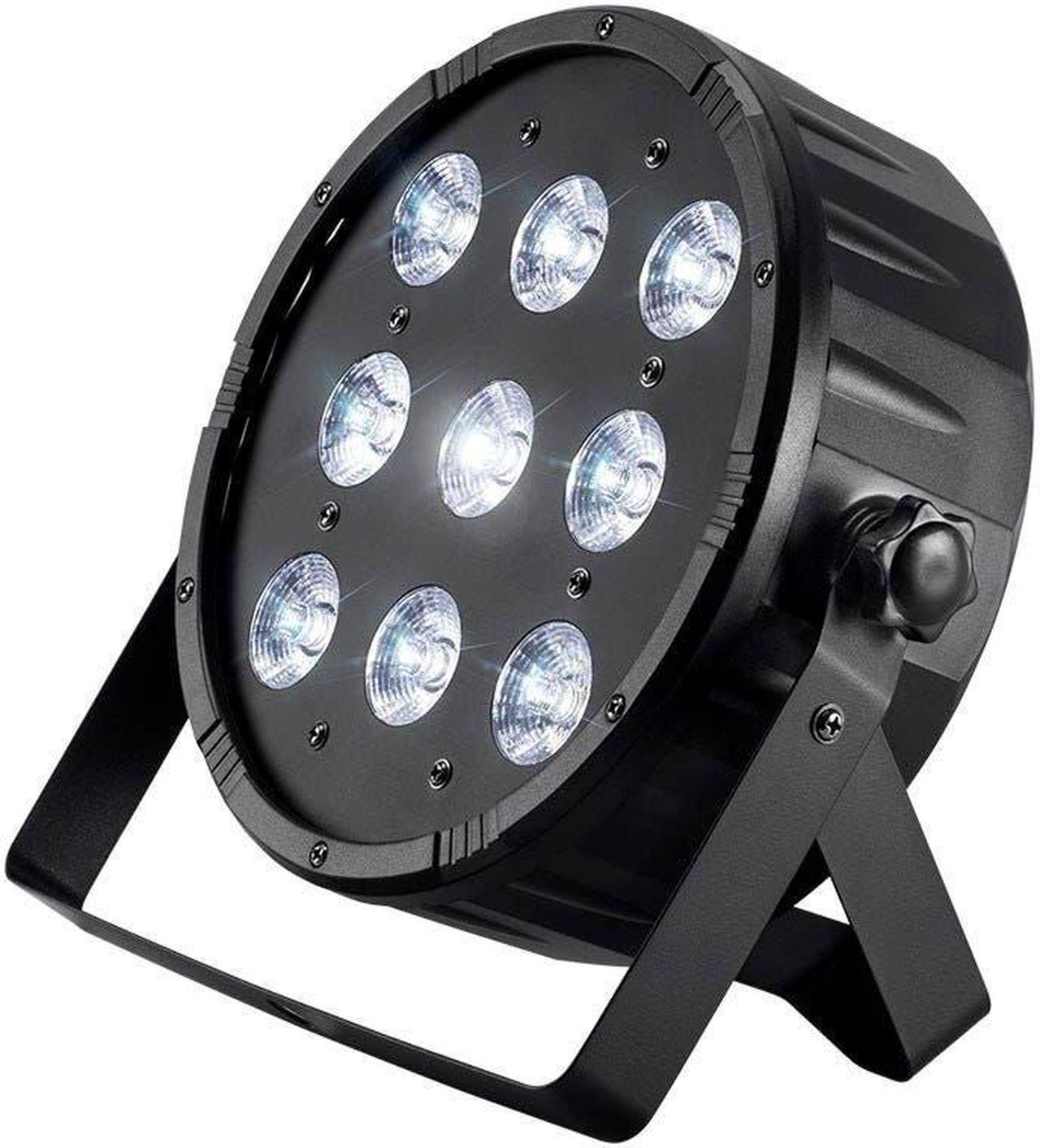 Monoprice Flat PAR Stage Light RGBW | 10 watt, x 9 LED, 8-channel DMX, Strobe follow mode - Stage Right Series