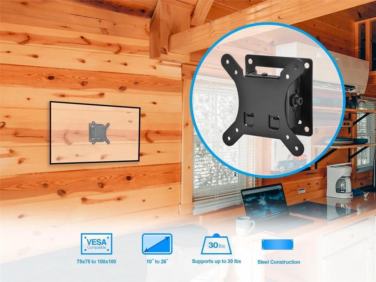 Alt view image 9 of 9 - Monoprice Tilt TV Wall Mount Bracket For TVs 10in to 26in | Max Weight 30lbs, VESA Patterns Up to 100x100, Concrete / Brick Only