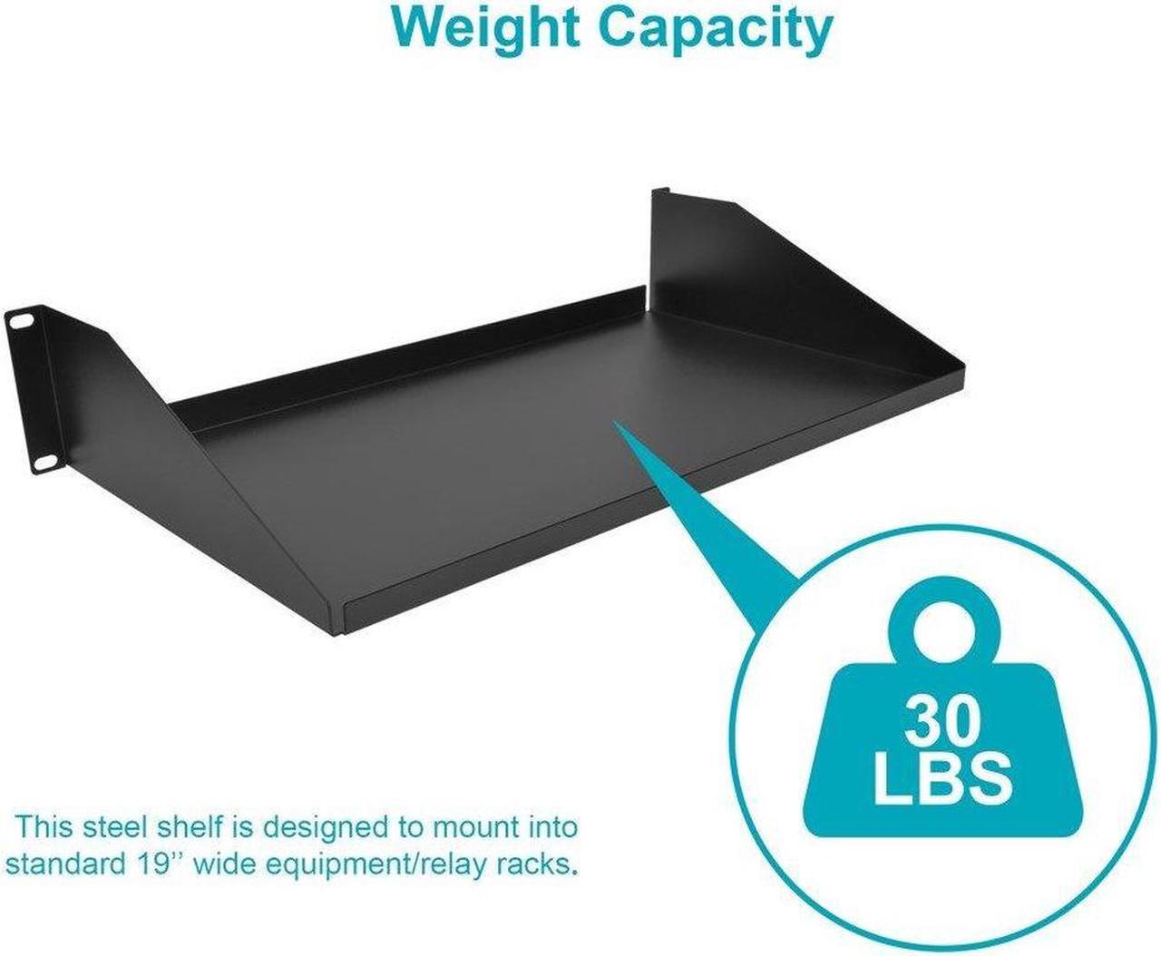 Alt view image 8 of 11 - Monoprice Single Sided Shelf, 3.5"(H) x 10"(D) x 19"(W), 30 lbs