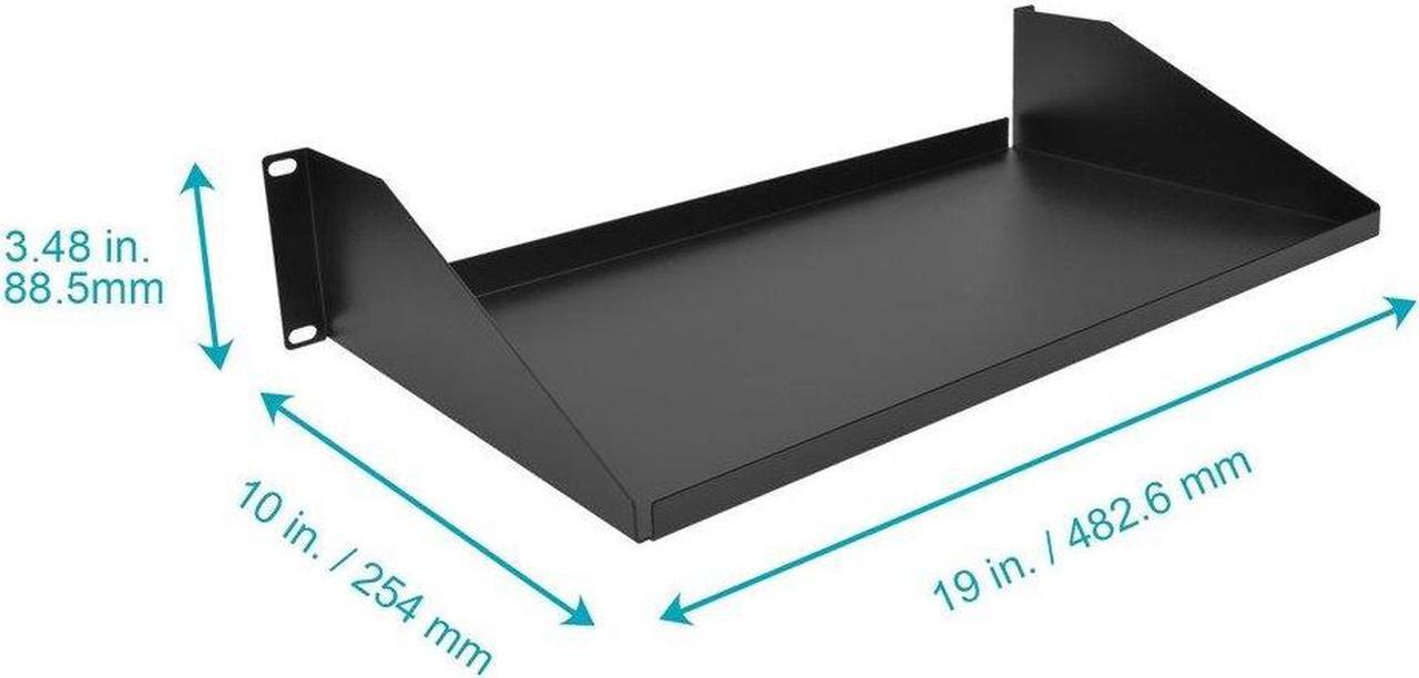 Alt view image 9 of 11 - Monoprice Single Sided Shelf, 3.5"(H) x 10"(D) x 19"(W), 30 lbs