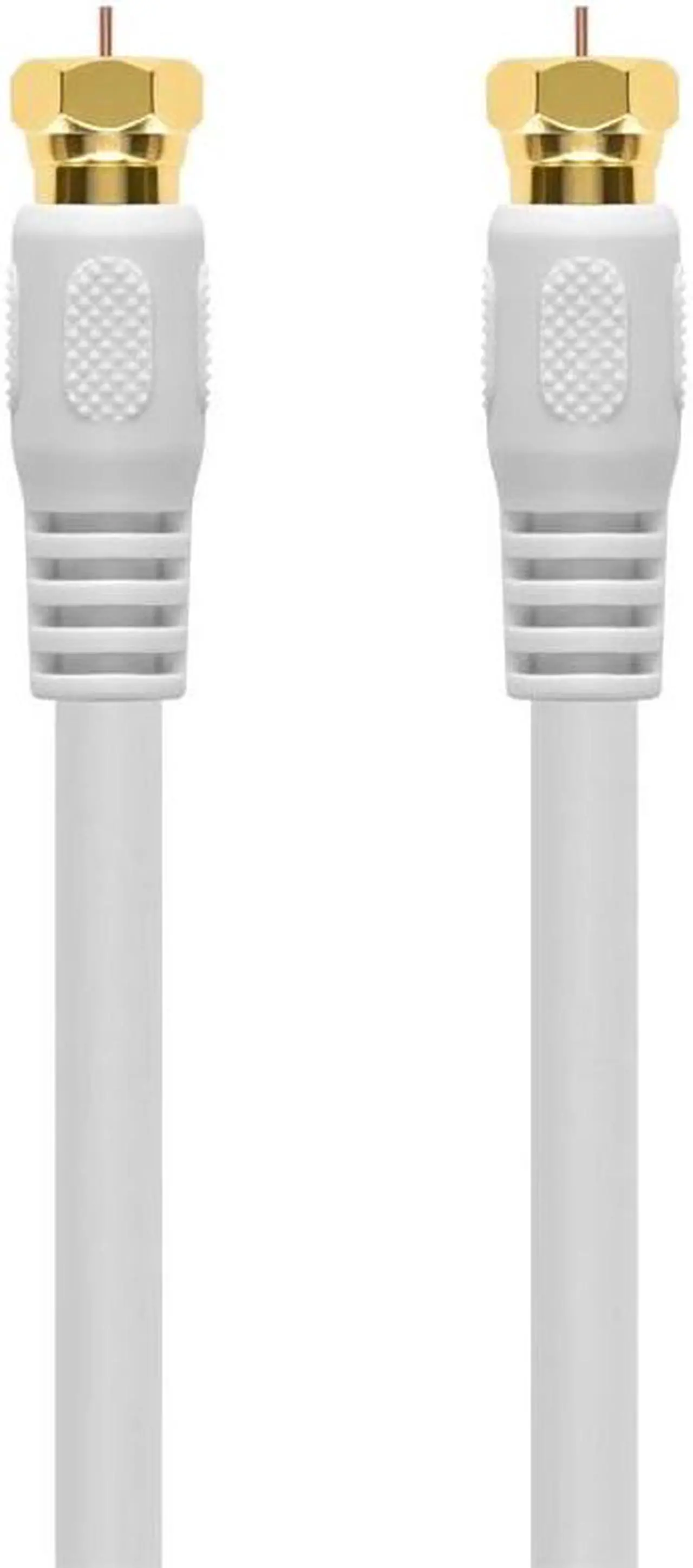 Alt view image 7 of 10 - Monoprice 1.5ft RG6 (18AWG) 75Ohm, Quad Shield, CL2 Coaxial Cable with F Type Connector - White