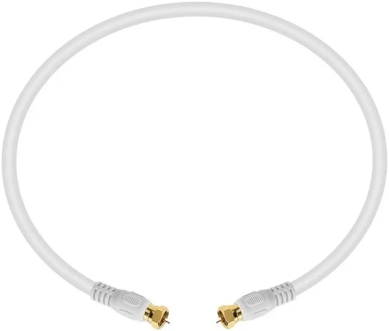 Alt view image 8 of 10 - Monoprice 1.5ft RG6 (18AWG) 75Ohm, Quad Shield, CL2 Coaxial Cable with F Type Connector - White