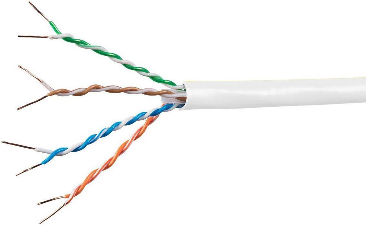 Monoprice Cat6A Ethernet Bulk Cable - 1000 Feet - White | Network Internet Cord - Solid, 550Mhz, UTP, CMR, Pure Bare Copper Wire, 10G, 23AWG, No Logo