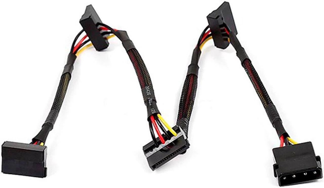 Monoprice 24-inch 4-pin MOLEX Male to 4x 15-pin SATA II Female Power Cable w/Net Jacket