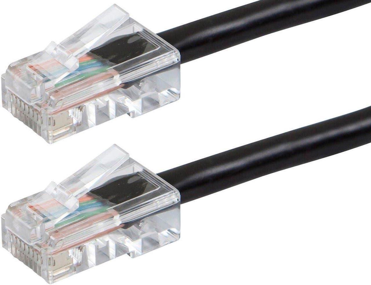 Monoprice Cat5e Ethernet Patch Cable - 5 Feet - Black | Network Internet Cord - RJ45, Stranded, 350Mhz, UTP, Pure Bare Copper Wire, 24AWG - Zeroboot Series