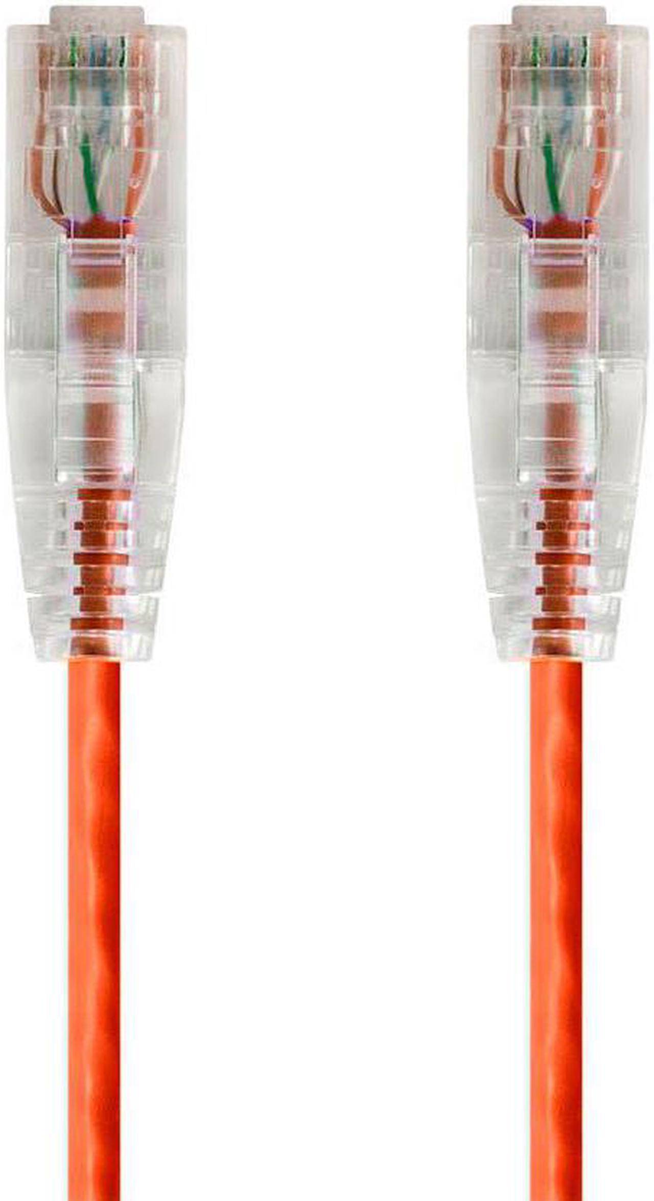 Monoprice Cat6 Ethernet Patch Cable - 0.5ft - Orange, Snagless RJ45 Stranded 550MHz UTP CMR Riser Rated Pure Bare Copper Wire 28AWG - SlimRun Series