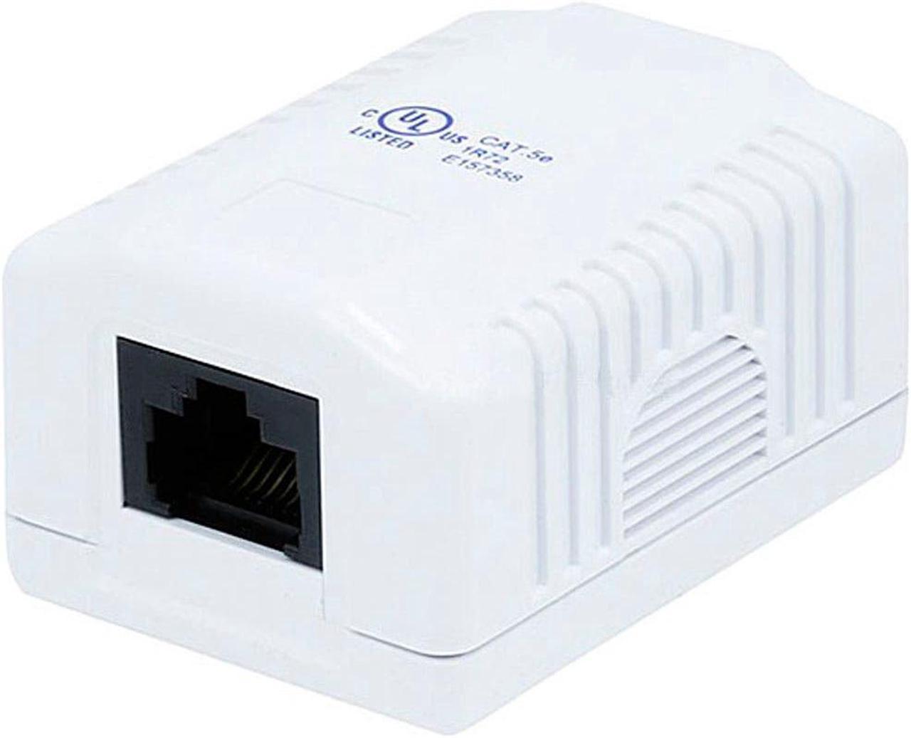 Monoprice 1-port Cat5e Surface Mount Box - White