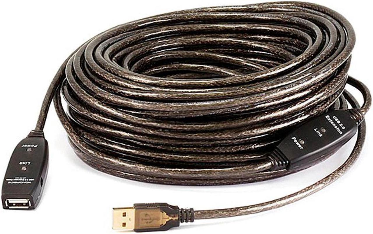 Monoprice USB 2.0 Extension Cable - 82 Feet - Black | USB Type-A Male to USB Type-A Female, Active, 26/22AWG, Repeater, Kinect & PS3 Move Compatible