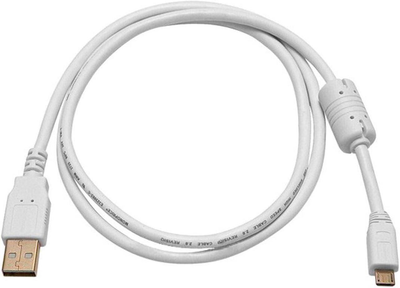 Monoprice USB 2.0 Cable - 3 Feet - White | USB Type-A Male to USB Micro-B Male 5-Pin, 28/24AWG, Gold Plated