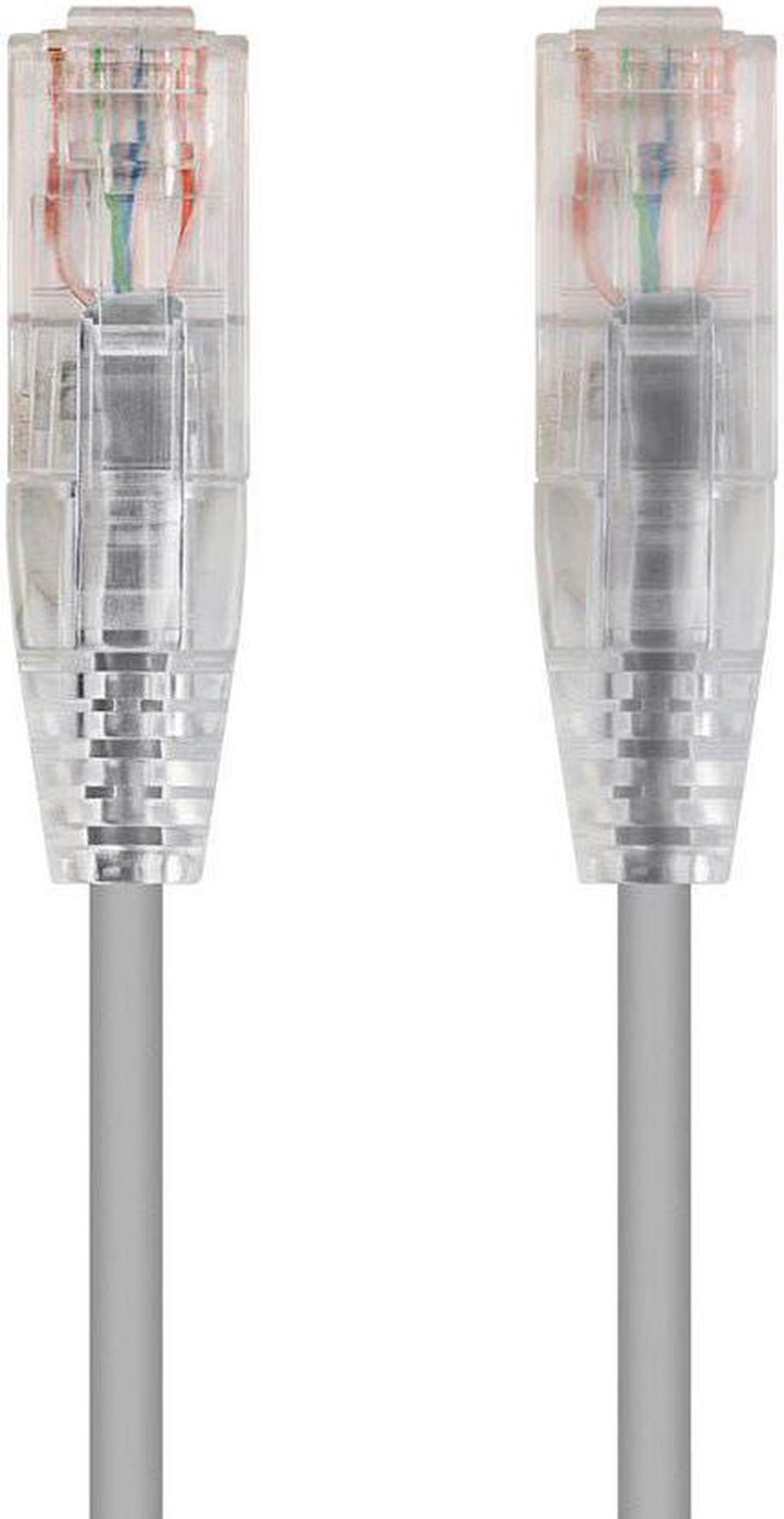 Monoprice Cat6 Ethernet Patch Cable - 5 feet - Gray | Snagless RJ45 Stranded 550MHz UTP CMR Riser Rated Pure Bare Copper Wire 28AWG - SlimRun Series