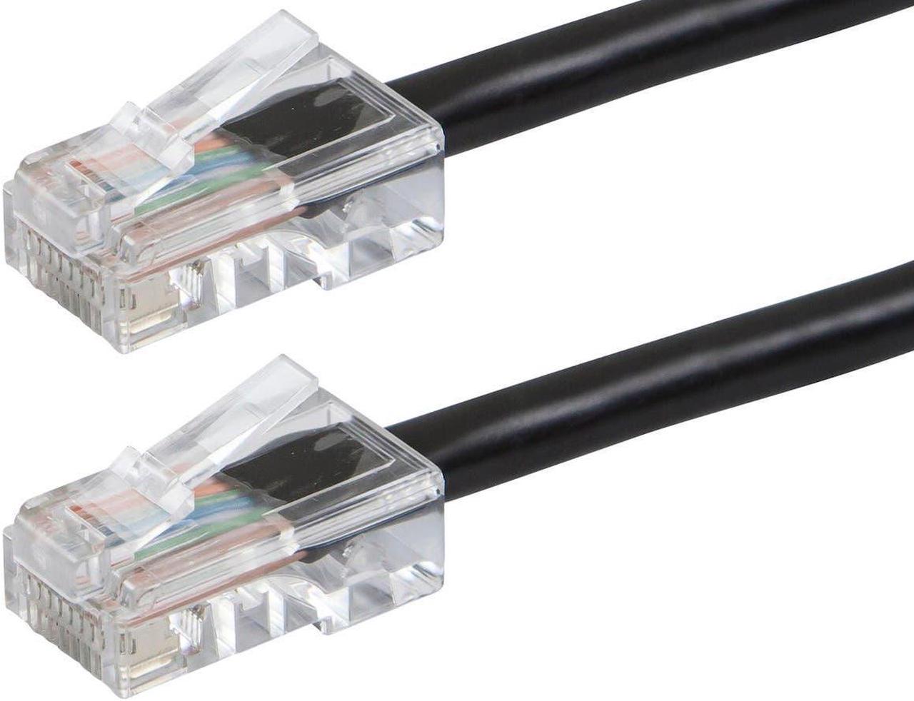 Monoprice Cat6 Ethernet Patch Cable - 25 Feet - Black | Network Internet Cord - RJ45, Stranded, 550Mhz, UTP, Pure Bare Copper Wire, 24AWG - Zeroboot Series