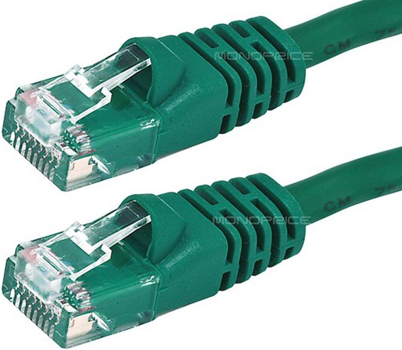 Alt view image 3 of 8 - Monoprice Cat6 Ethernet Patch Cable - Network Internet Cord - RJ45, Stranded, 550Mhz, UTP, Pure Bare Copper Wire, 24AWG, 0.5ft, Green
