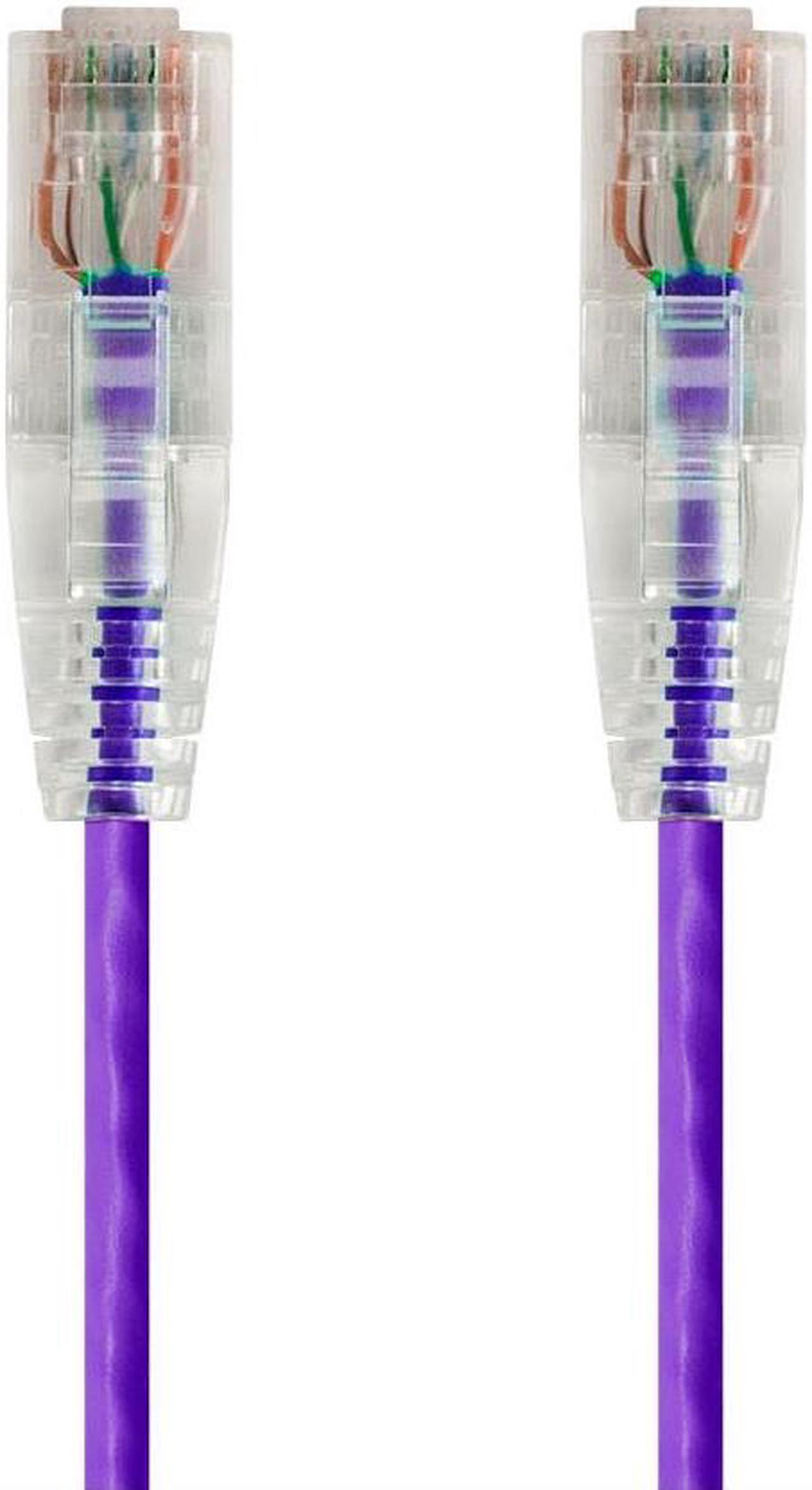 Monoprice Cat6 Ethernet Patch Cable - 10 feet - Purple, Snagless RJ45 Stranded 550MHz UTP CMR Riser Rated Pure Bare Copper Wire 28AWG - SlimRun Series