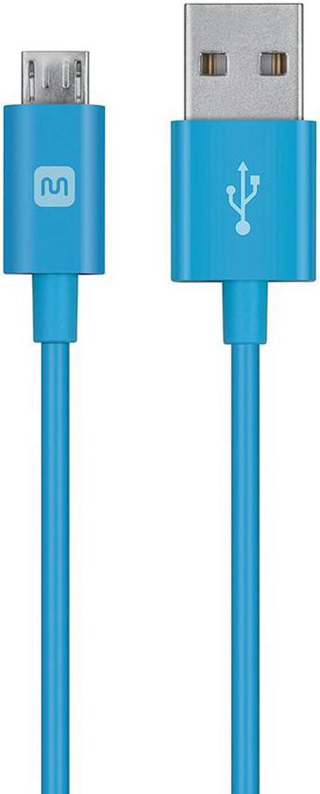 Monoprice USB Type-A to Micro Type-B Cable - 6 Feet - Blue | 2.4A, 22/30AWG - Select Series