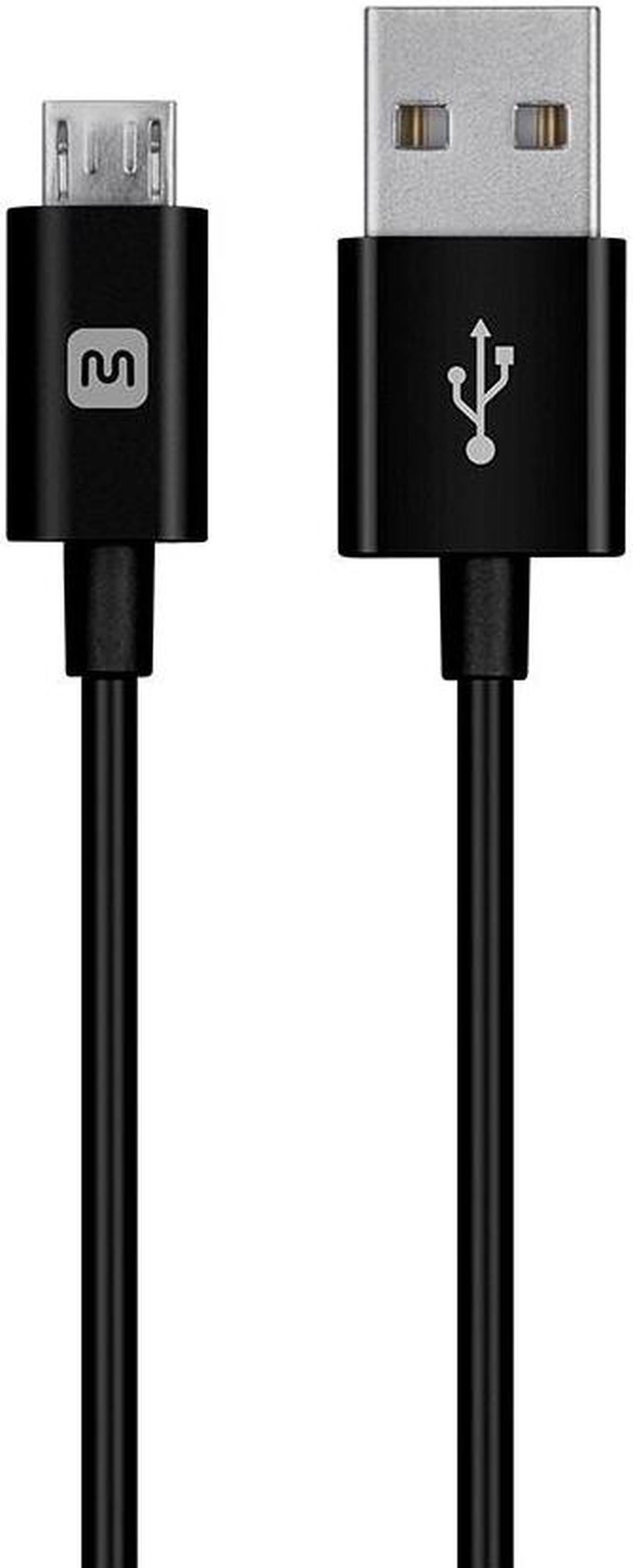 Monoprice USB-A to Micro B Cable - 3 Feet - Black, Polycarbonate Connector Heads, 2.4A, 22/30AWG - Select Series