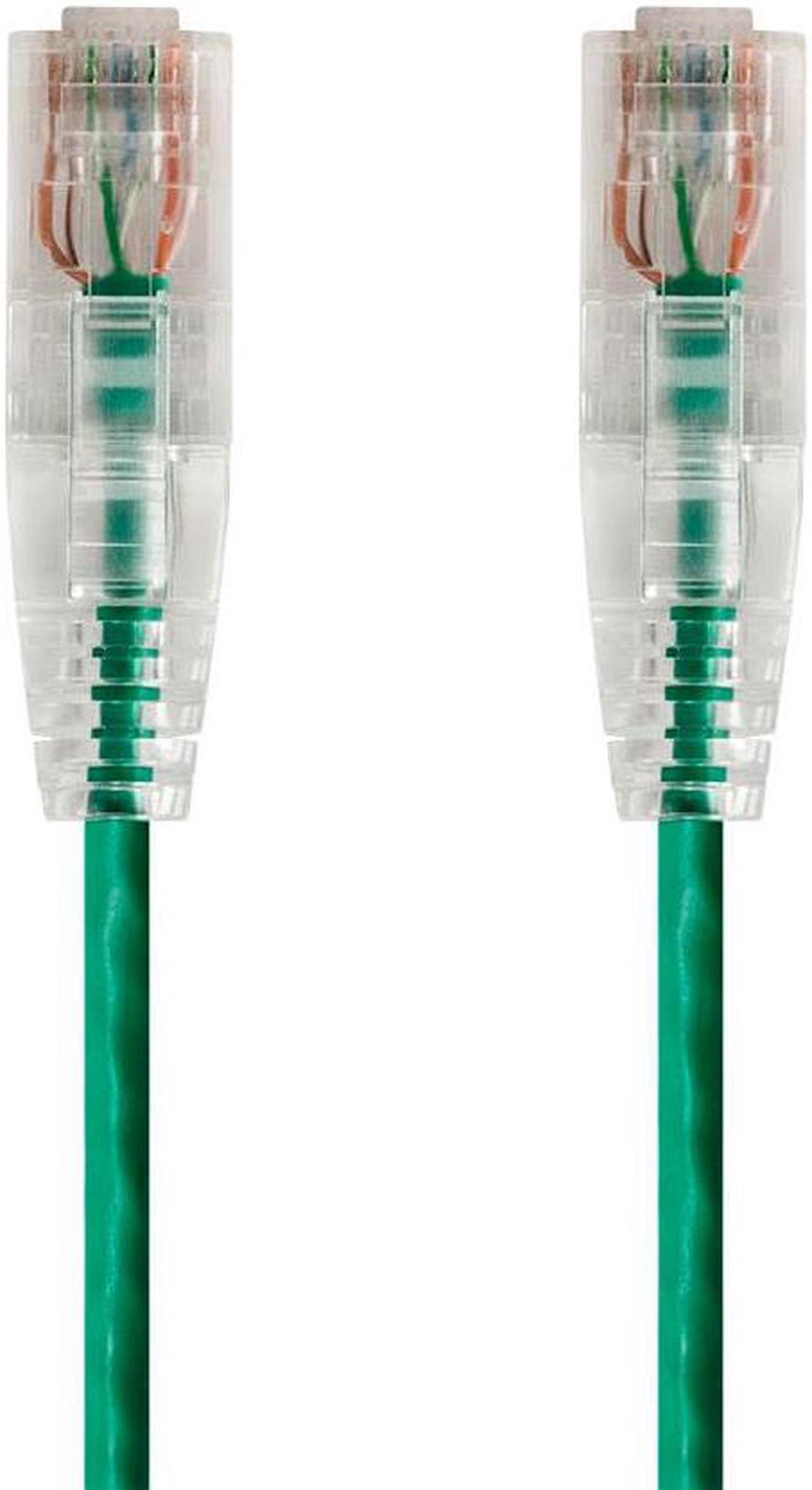 Monoprice Cat6 Ethernet Patch Cable - 0.5ft - Green, Snagless RJ45 Stranded 550MHz UTP CMR Riser Rated Pure Bare Copper Wire 28AWG - SlimRun Series