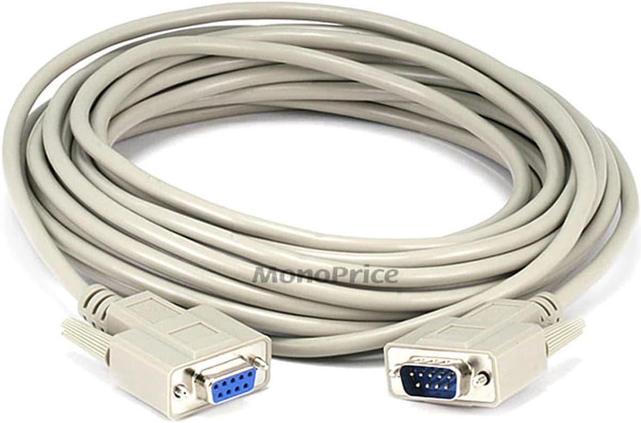 Monoprice 25ft Molded DB9 Male/Female Serial Cable