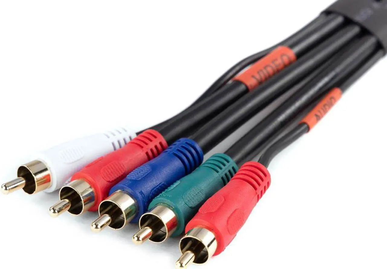 Main image of Monoprice 6ft 22AWG 5-RCA Component Video/Audio Coaxial Cable (RG-59/U) - Black