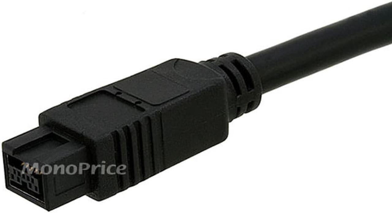 Alt view image 3 of 3 - Monoprice 9-pin/4-pin BILINGUAL FireWire 800/FireWire 400 Cable - 6 Feet - Black