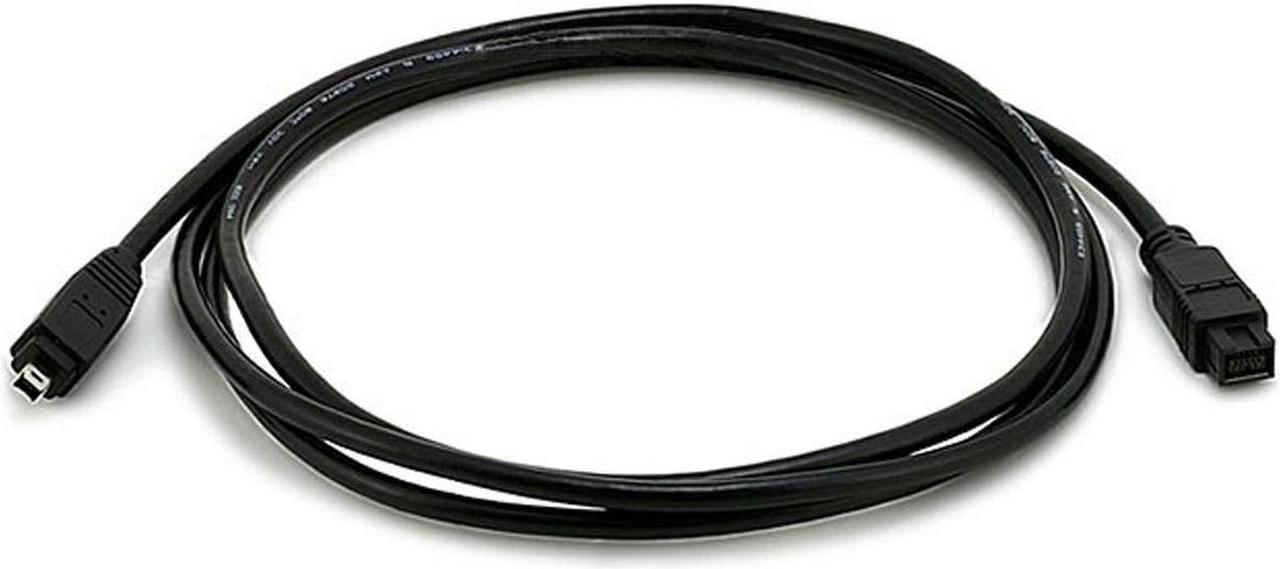 Main image of Monoprice 9-pin/4-pin BILINGUAL FireWire 800/FireWire 400 Cable - 6 Feet - Black