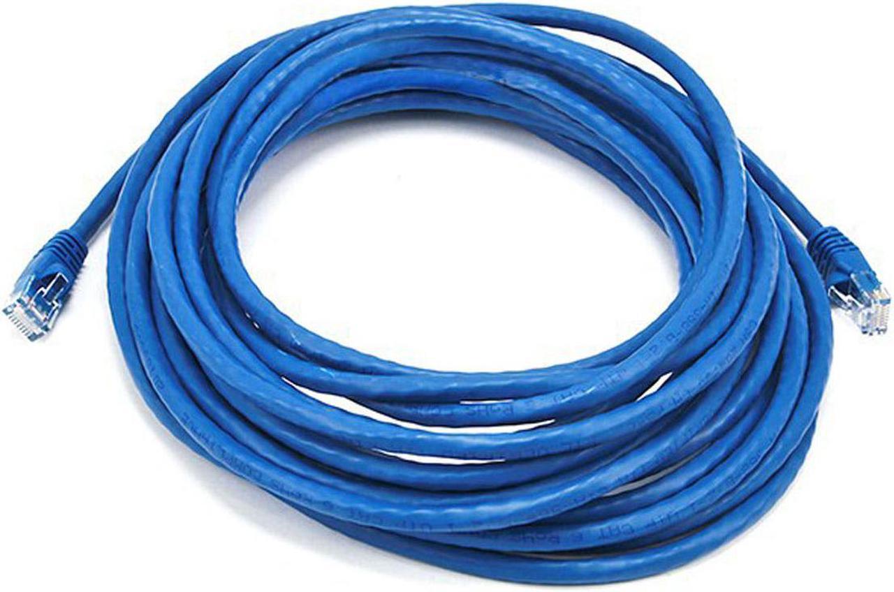 Monoprice Cat6 Ethernet Patch Cable - 25 Feet - Blue | Network Internet Cord - RJ45, Stranded, 550Mhz, UTP, Pure Bare Copper Wire, 24AWG