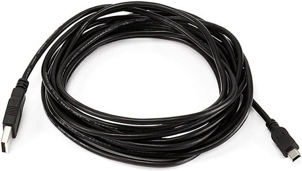 Monoprice USB/Lightning Cable - 15 Feet - Black | USB-A to Mini-B, 5-Pin, 28AWG conductors