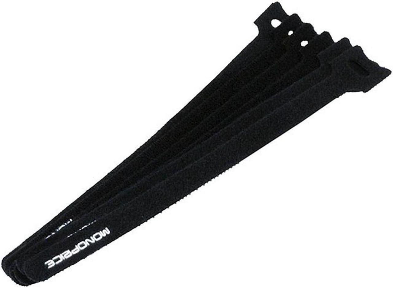 Monoprice Hook and Loop Fastening Cable Ties, 9in, 100 pcs/pack, Black