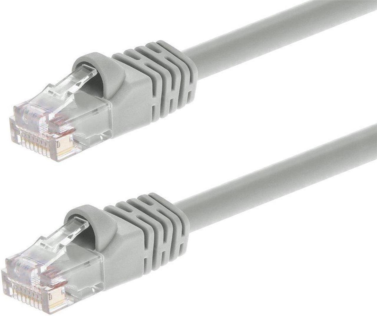 Monoprice Cat6 Ethernet Patch Cable - 7 Feet - Gray | Network Internet Cord - RJ45, Stranded, 550Mhz, UTP, Pure Bare Copper Wire, 24AWG