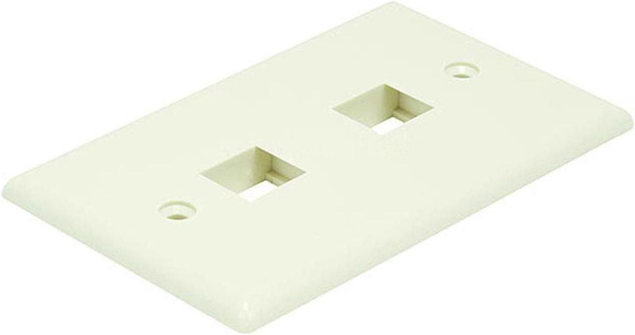 Monoprice 2-Hole 1-Gang Keystone Wall Plate - Ivory