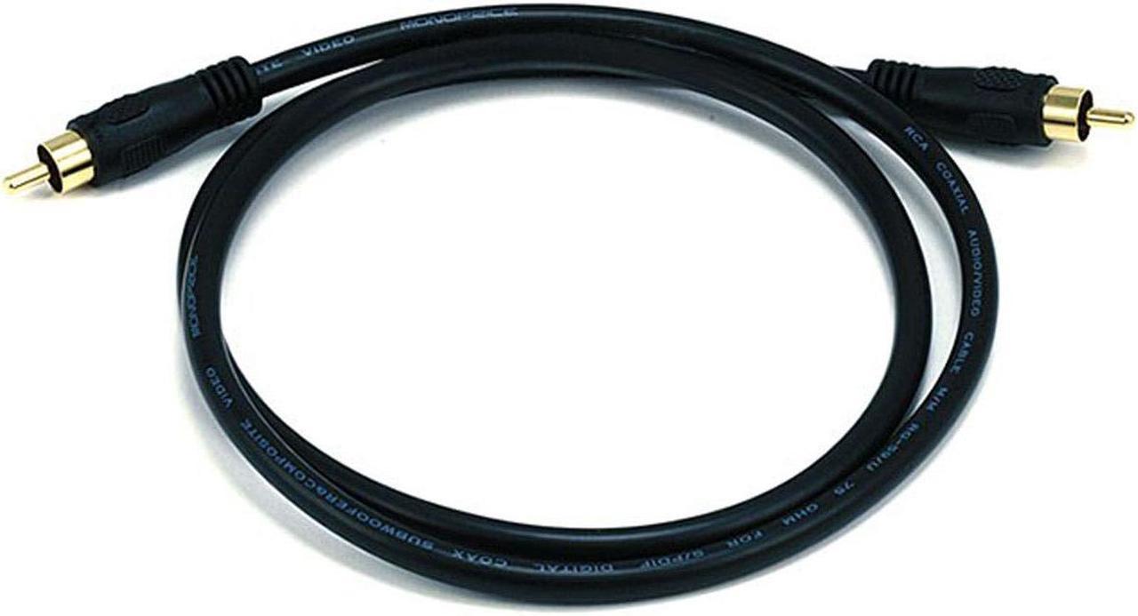 Monoprice 3ft Coaxial Audio/Video RCA Cable M/M RG59U 75ohm (for S/PDIF, Digital Coax, Subwoofer & Composite Video)