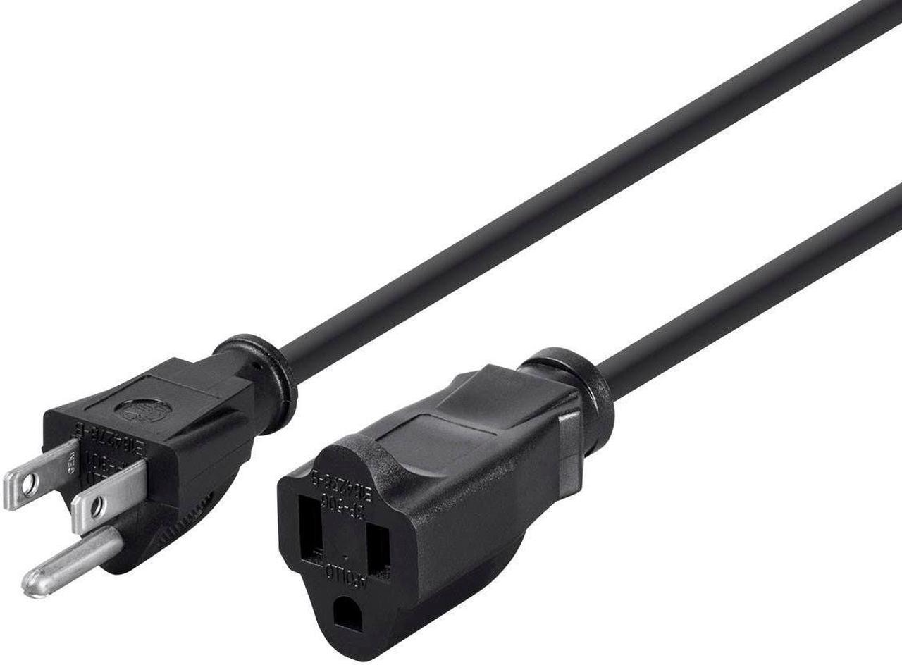 Monoprice 3-Prong Extension Cord - 10 Feet - Black | NEMA 5-15P to NEMA 5-15R, 16AWG, 13A