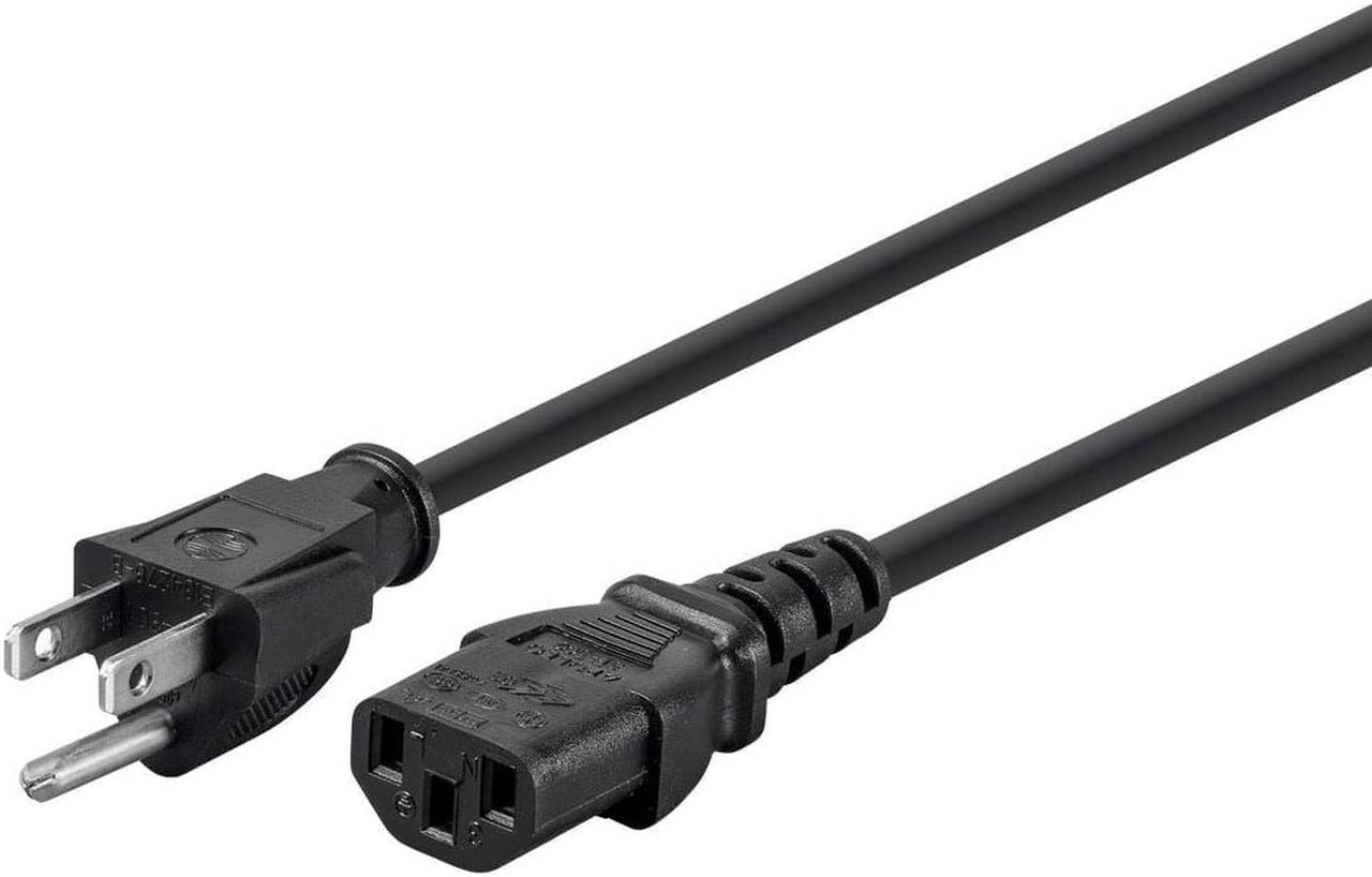 Monoprice 10ft 14AWG Power Cord Cable w/ 3 Conductor PC Power Connector Socket, 15A (NEMA 5-15P to IEC-320-C13)