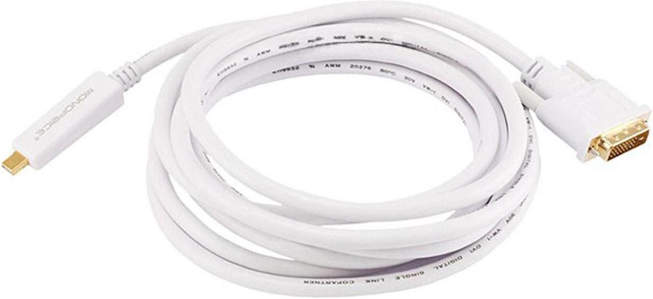 Monoprice 10Ft 32Awg Mini Displayport To Dvi Cable - White