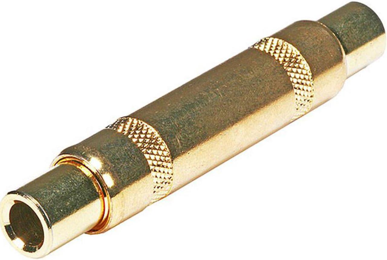 Monoprice Metal 1/4in (6.35mm) TRS Female to 1/4in (6.35mm) TRS Female Coupler, Gold Plated