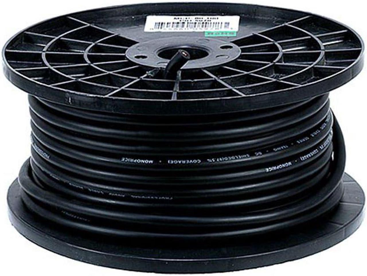 Monoprice Professional Microphone Bulk 16AWG Cable Cord - 100 Feet - Black | 8.0mm With High-Purity, Oxygen Free Copper Conductors, Braided Copper Shield