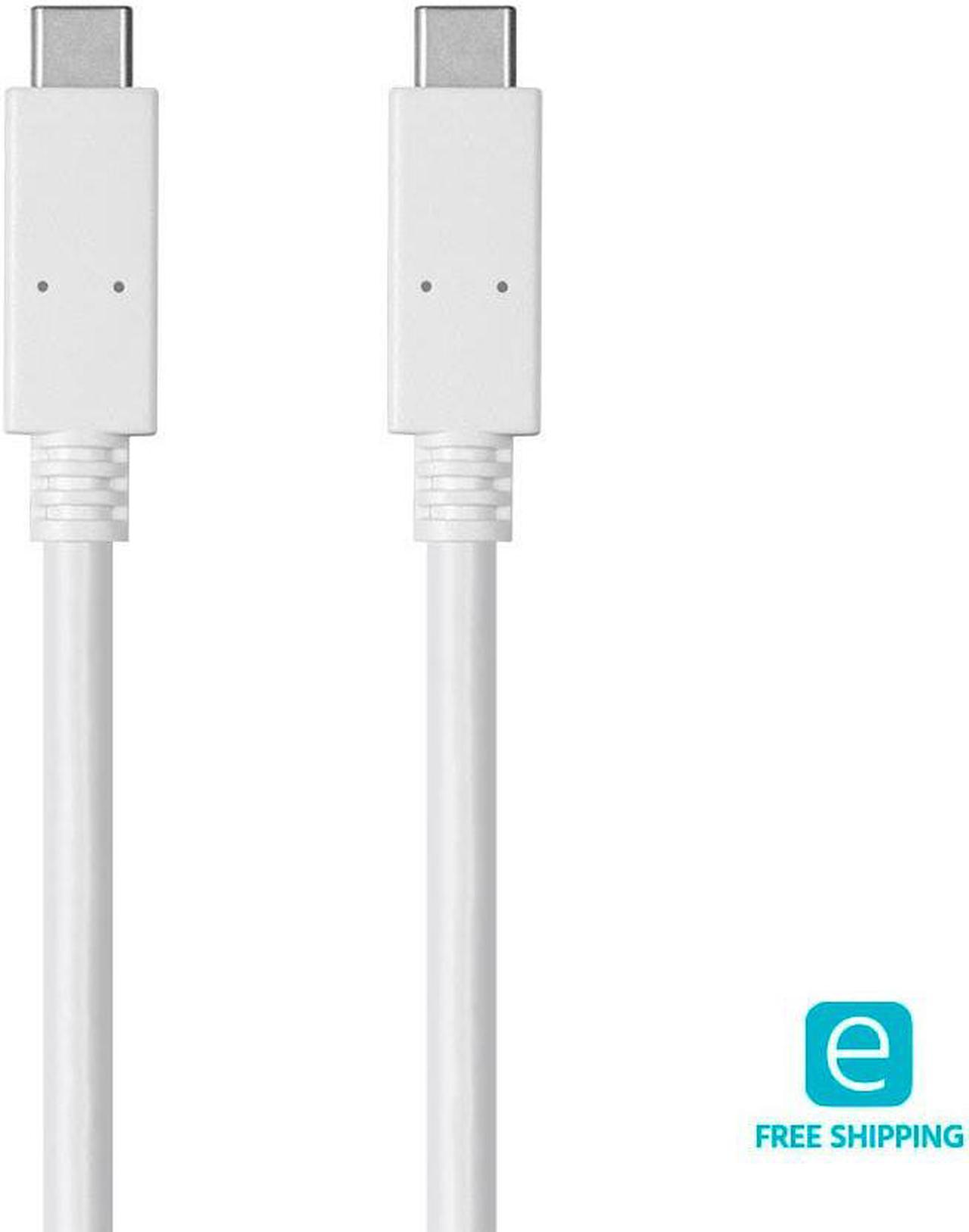 Monoprice USB C to USB C 3.1 Gen 1 Cable - 2 Meters (6.6 Feet) - White | 5Gbps, 3A, 30AWG, Type C, Compatible with Xbox One / PS5 / Switch / iPad / Android and More - Essentials Series